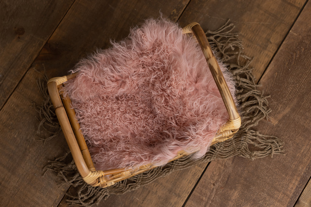 Rose Pink Sheepskin - Lilly Bear Studio Props, Dusty pink, fur, layers, Pink, props, Rabbit Fur, sheepskin, stuffer