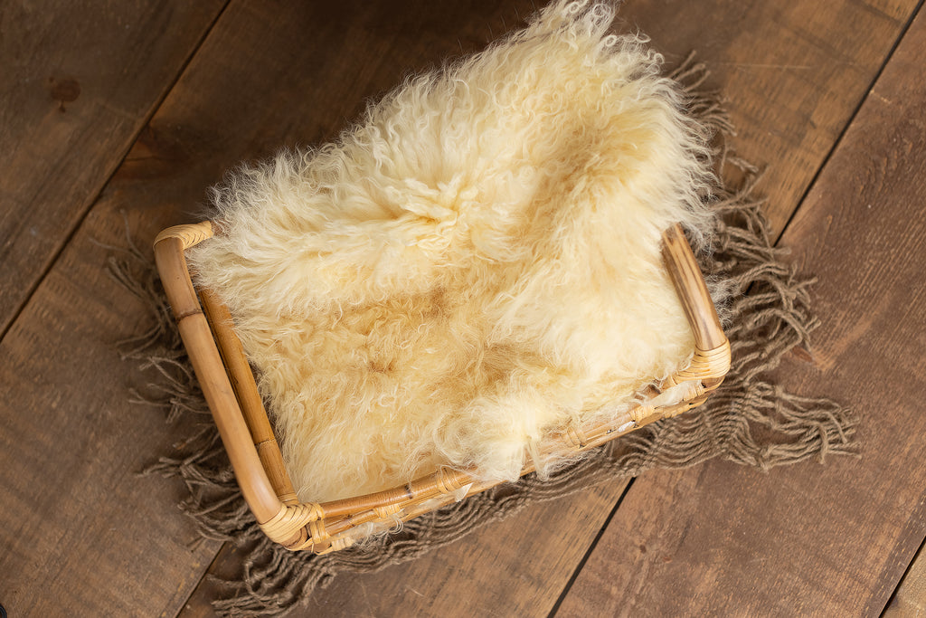 Yellow Sheepskin - Lilly Bear Studio Props, fur, layers, neutral, newborn, props, Rabbit Fur, sheepskin, stuffer, yellow