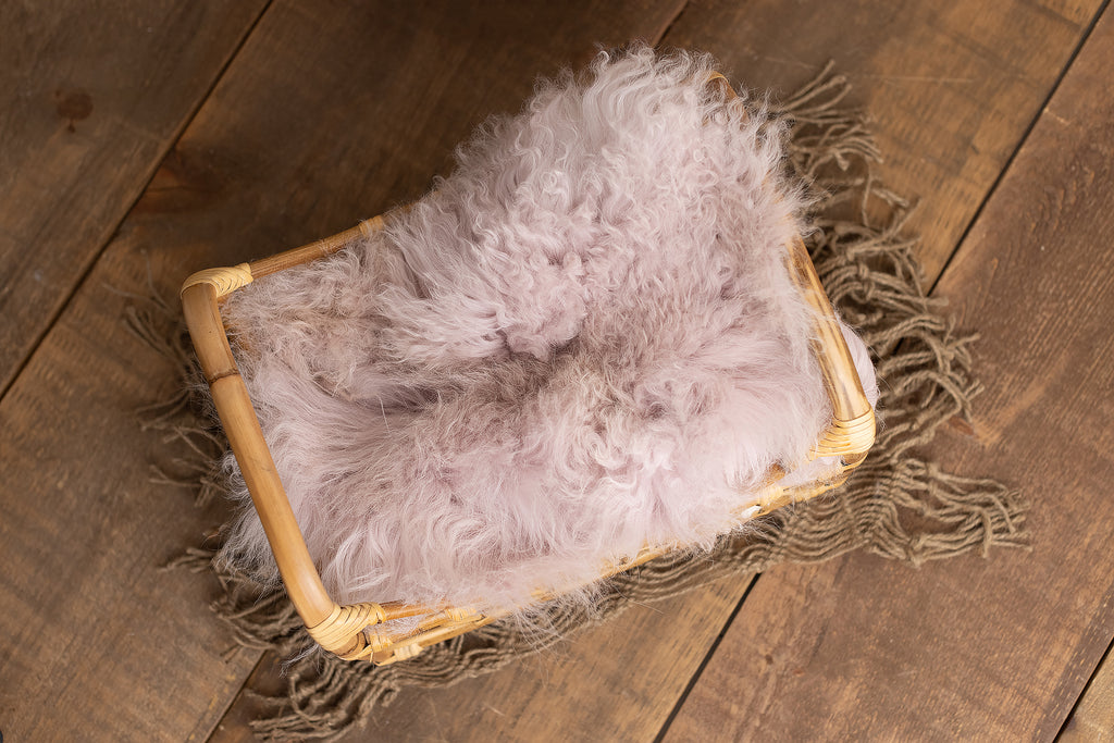 Dusty Mauve Sheepskin - Lilly Bear Studio Props, eggplant, fur, girls, layers, mauve, neutral, newborn, pink, props, purple, Rabbit Fur, sheepskin, stuffer, violet