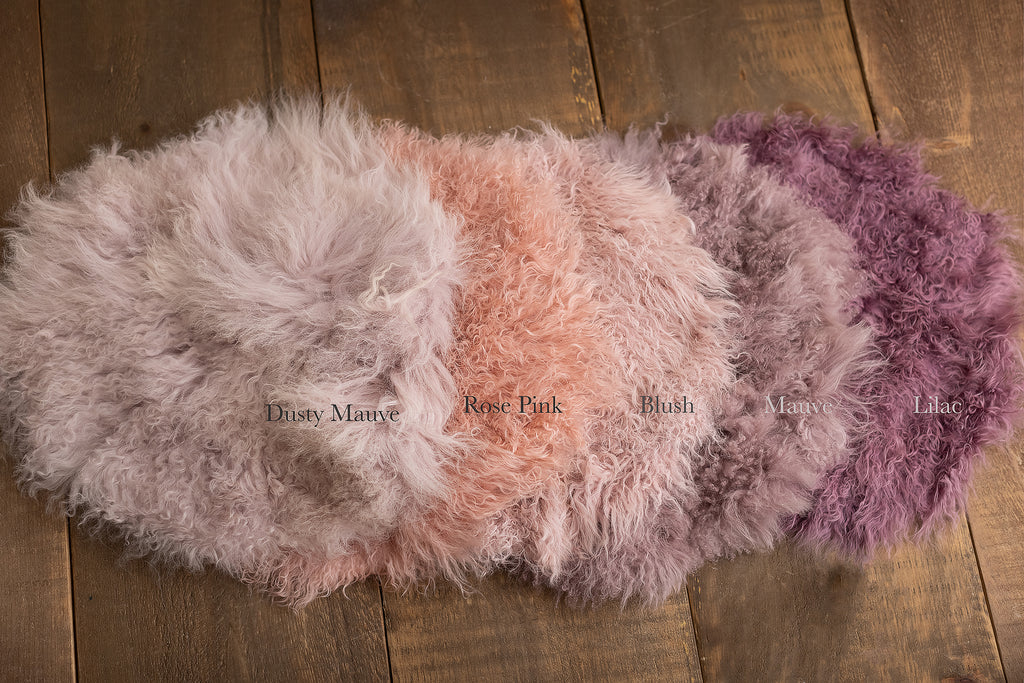 Dusty Mauve Sheepskin - Lilly Bear Studio Props, eggplant, fur, girls, layers, mauve, neutral, newborn, pink, props, purple, Rabbit Fur, sheepskin, stuffer, violet