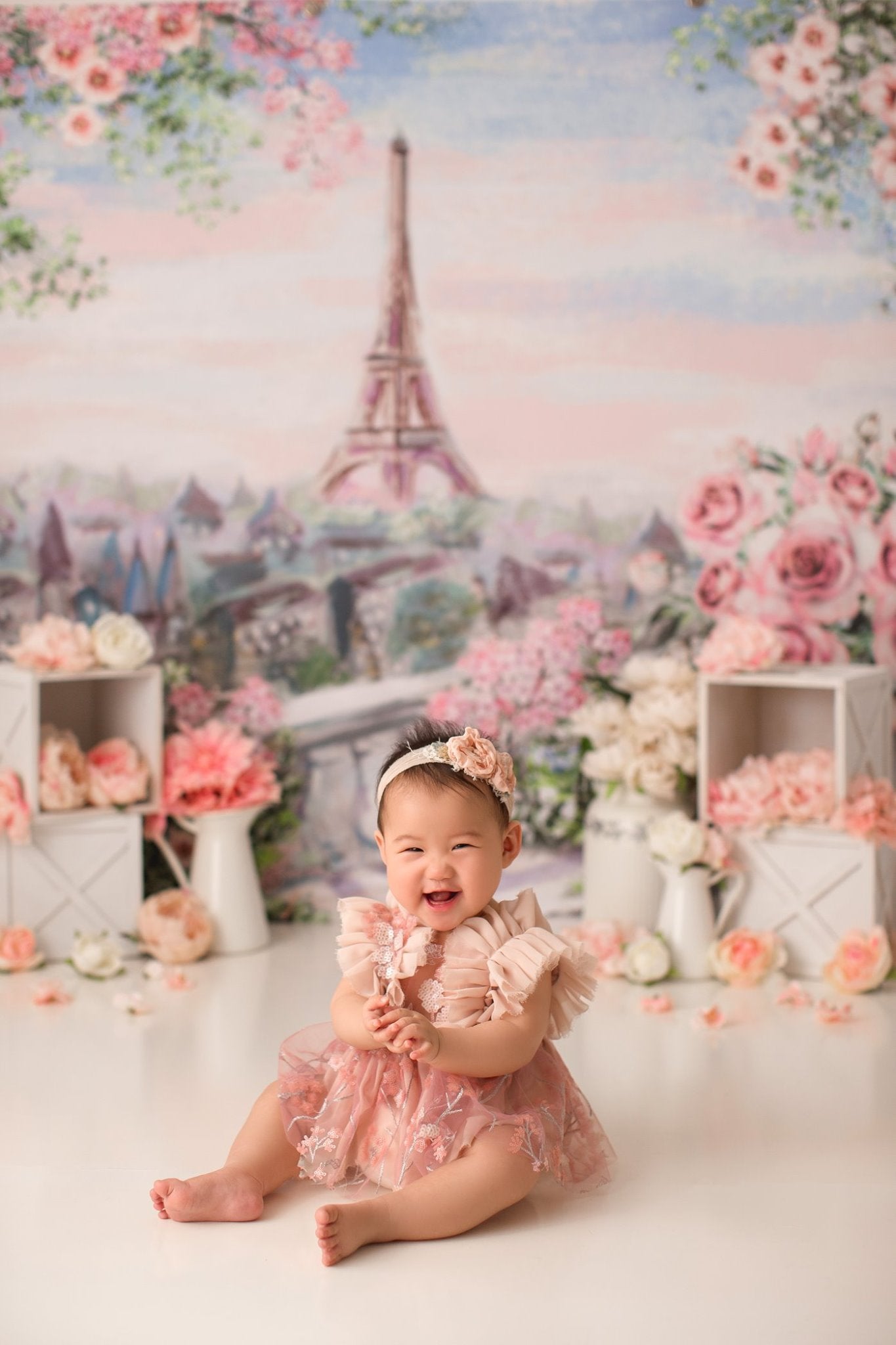 Morning in Paris by Lilly Bear Studio Props sold by Lilly Bear Studio Props, Eiffel tower - FABRICS - floral - paris