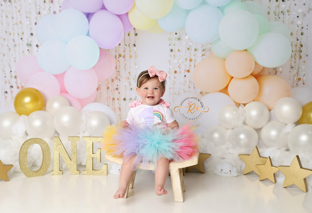 Pastel Rainbow Curtain by Anything Goes Photography sold by Lilly Bear Studio Props, FABRICS