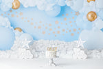 Gold Twinkle Star Balloon Garland by Jessica Ruth Photography sold by Lilly Bear Studio Props, gold stars - little star