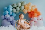 Rainbow Balloon Blue - Lilly Bear Studio Props, balloon rainbow, blue rainbow, colours of the rainbow, pastel, pastel balloon garland, pastel balloon wall, pastel balloons, pastel blue, pastel green, pastel orange, pastel pink, pastel purple, pastel rainbow, pastel wall, pastel yellow