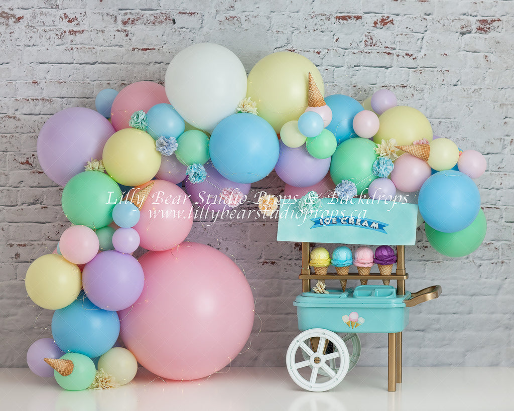 We All Scream For Ice Cream by Anything Goes Photography sold by Lilly Bear Studio Props, balloon - balloon arch - ball