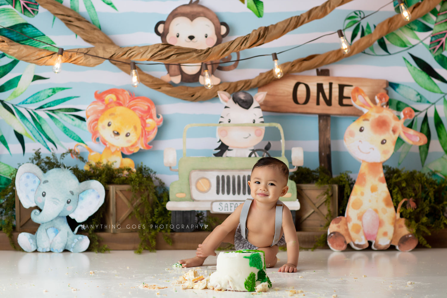 Baby Jungle by Anything Goes Photography sold by Lilly Bear Studio Props, baby jungle - Fabric - jungle - safari - Wrin