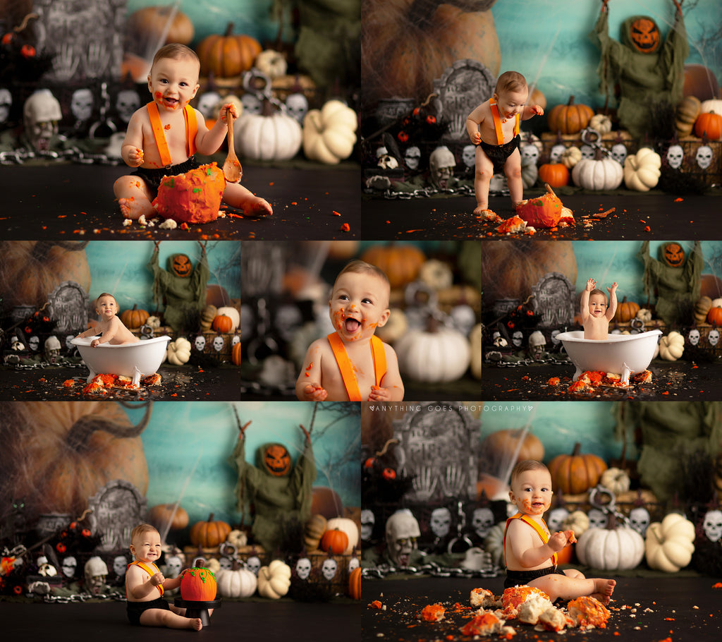 Spooky Pumpkin Patch by Lilly Bear Studio Props sold by Lilly Bear Studio Props, bat - bats - black crows - boy pumpkin