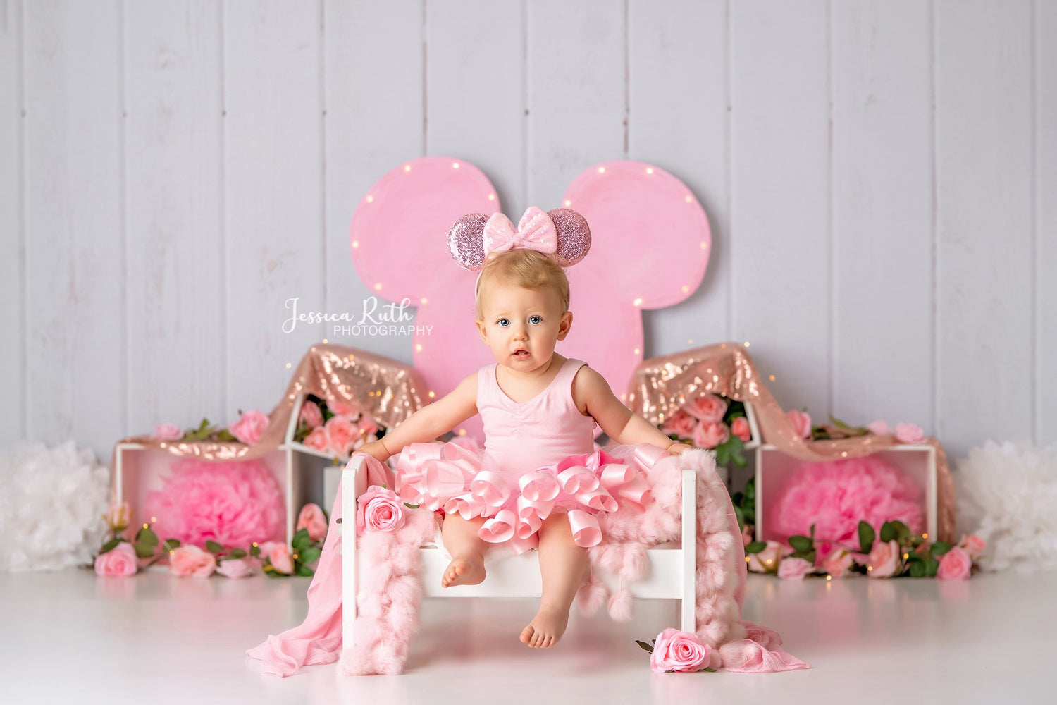 Minnie Roses - Lilly Bear Studio Props, balloon, balloon garland, bow-tique, bowtique, castle, disney, disney world, disneyland, FABRICS, girl, mickey ears, mickey mouse, minnie, minnie mouse, minnie mouse bow, minnie mouse garden, minnie topiary, minnie's bowtique, pink, pink and gold, pink minnie, princess