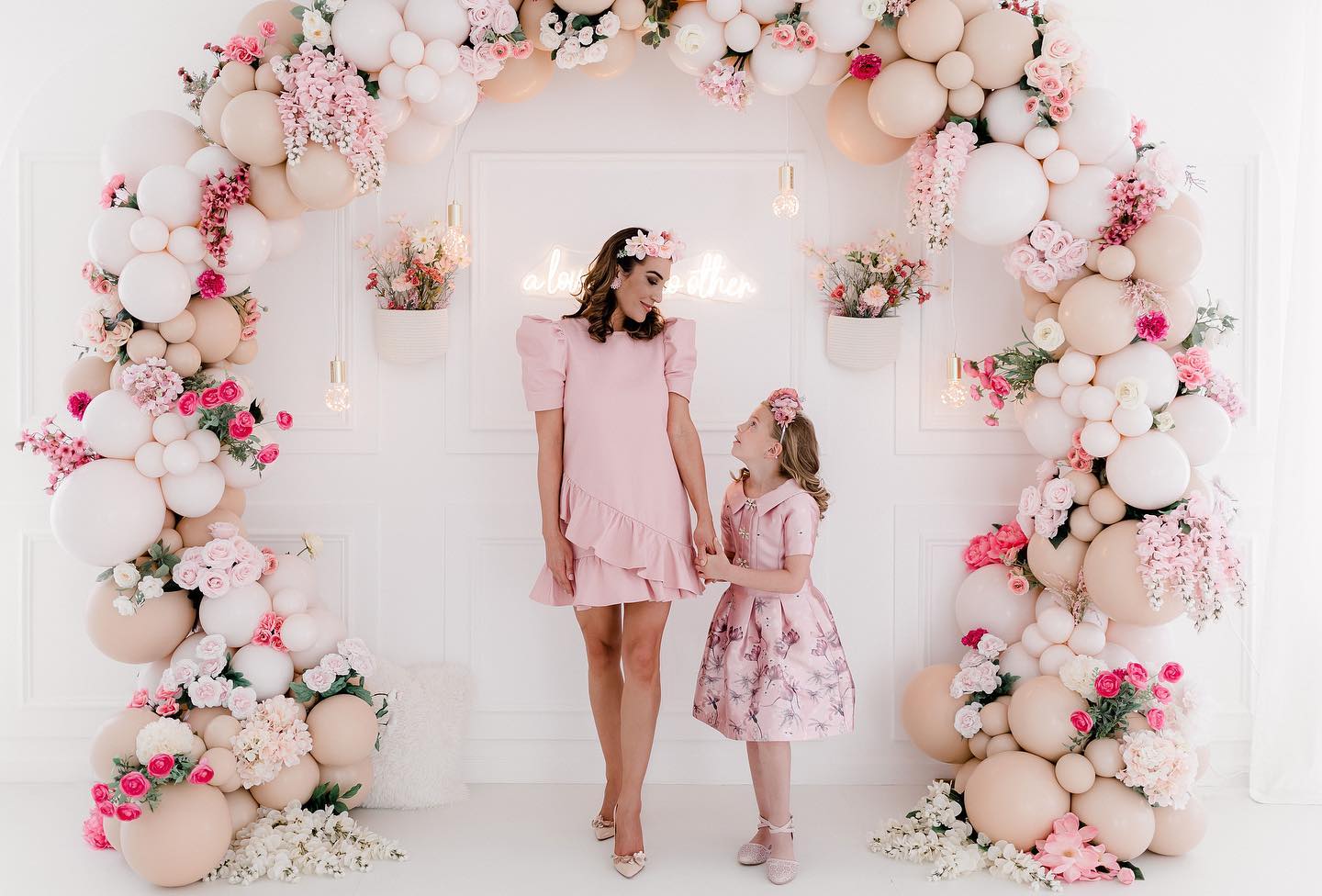 A Love Like No Other - Lilly Bear Studio Props, ballet, balloons, canopy, FABRICS, floral, flowers, girl flowers, one, peonies, pink, pink canopy, pink floral, pink girl, white balloons