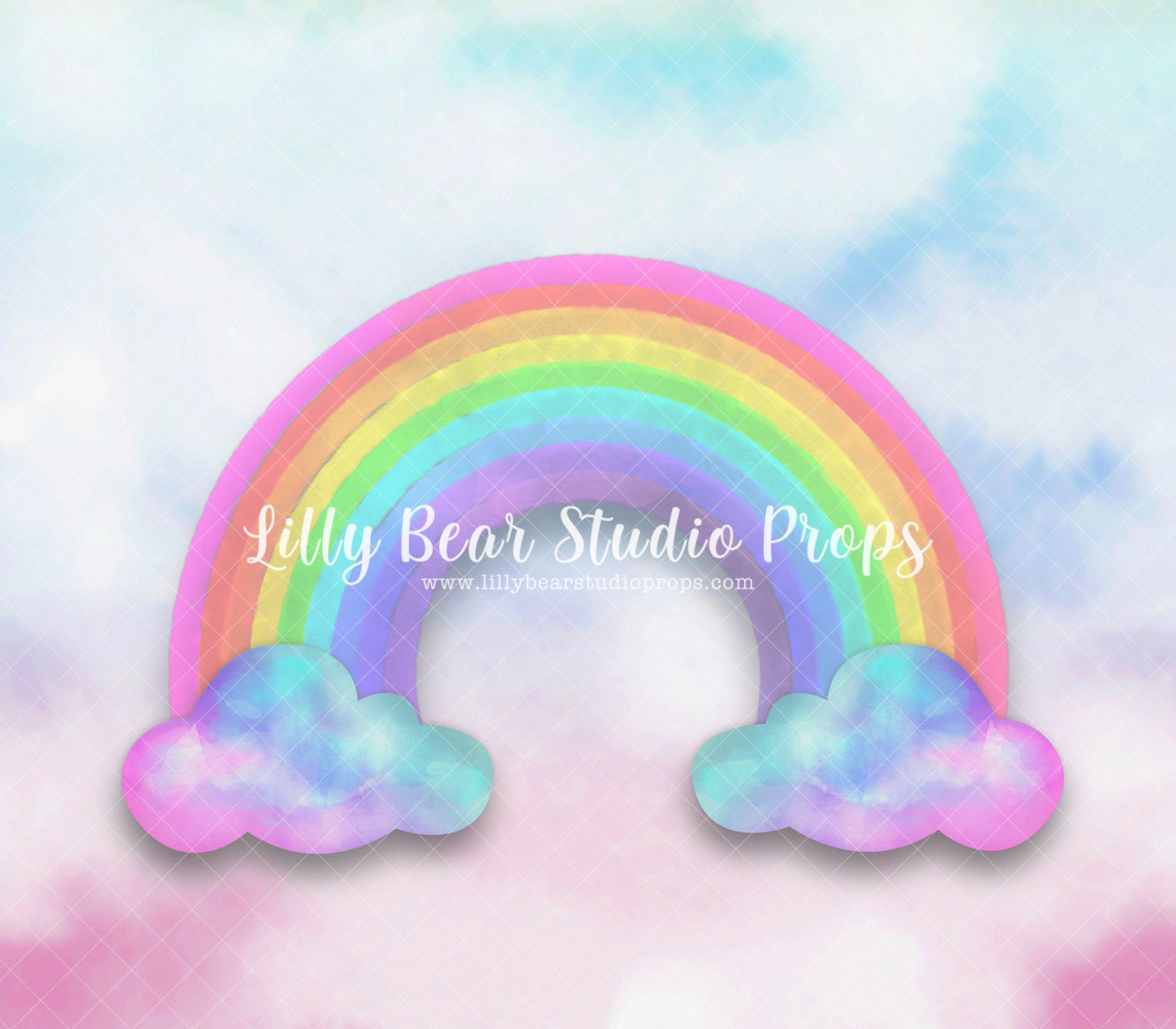 Watercolour Rainbow - Lilly Bear Studio Props, agate, colourful rainbow, colours of the rainbow, Fabric, FABRICS, glitter, glitter gold, gold, gold glitter, gold rainbow, over the rainbow, painted rainbow, pastel, pastel blue, pastel green, pastel pink, pastel rainbow, pastel wall, pastel yellow, rainbow clouds, rainbow sky, rainbow wall, rainbow watercolour