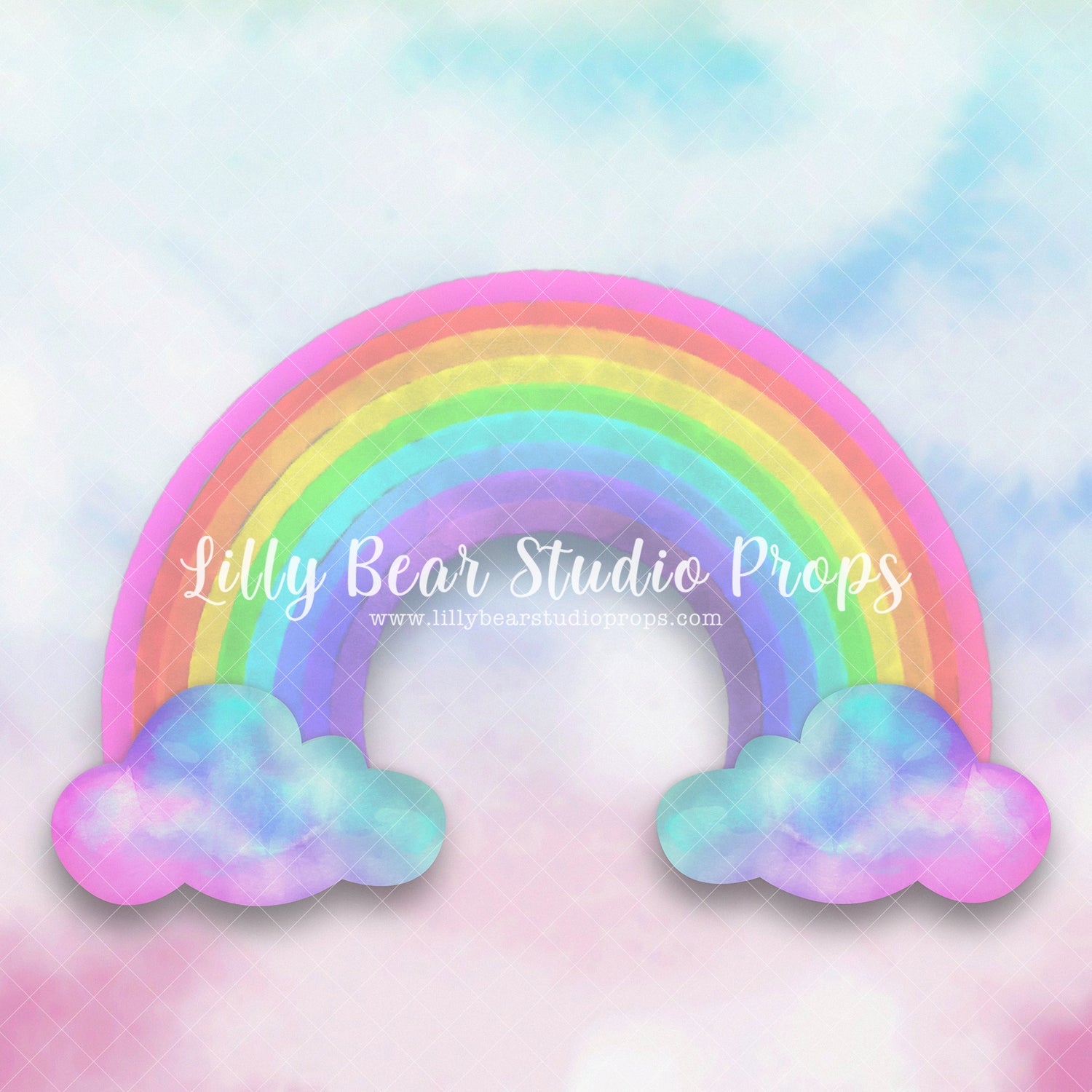 Watercolour Rainbow - Lilly Bear Studio Props, agate, colourful rainbow, colours of the rainbow, Fabric, FABRICS, glitter, glitter gold, gold, gold glitter, gold rainbow, over the rainbow, painted rainbow, pastel, pastel blue, pastel green, pastel pink, pastel rainbow, pastel wall, pastel yellow, rainbow clouds, rainbow sky, rainbow wall, rainbow watercolour