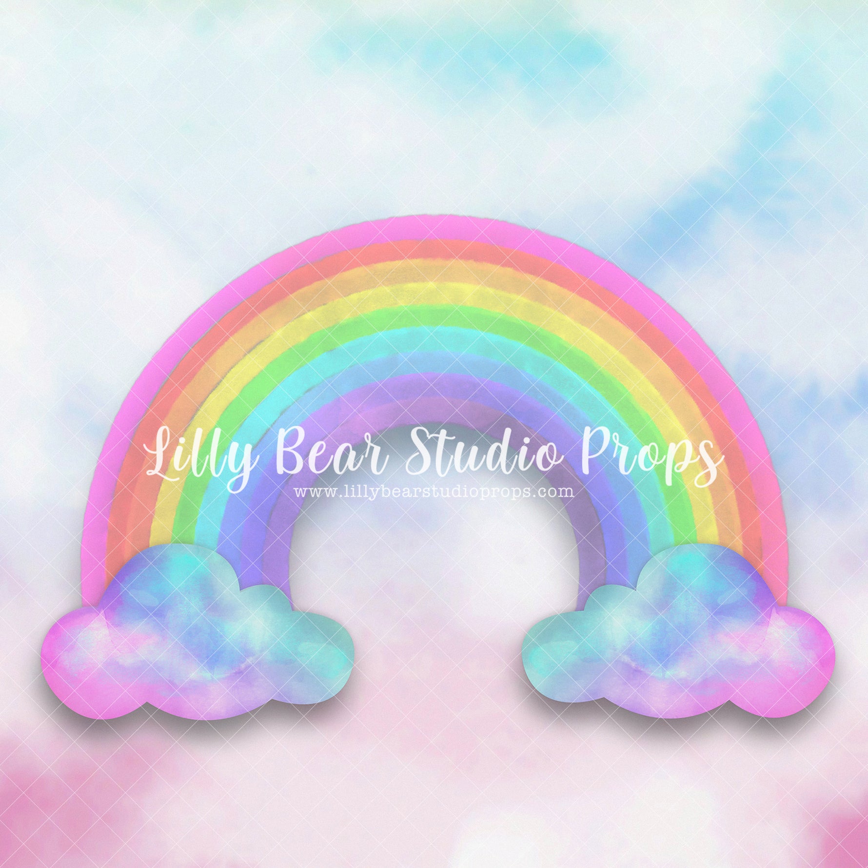 Watercolour Rainbow - Lilly Bear Studio Props, agate, colourful rainbow, colours of the rainbow, Fabric, FABRICS, glitter, glitter gold, gold, gold glitter, gold rainbow, over the rainbow, painted rainbow, pastel, pastel blue, pastel green, pastel pink, pastel rainbow, pastel wall, pastel yellow, rainbow clouds, rainbow sky, rainbow wall, rainbow watercolour