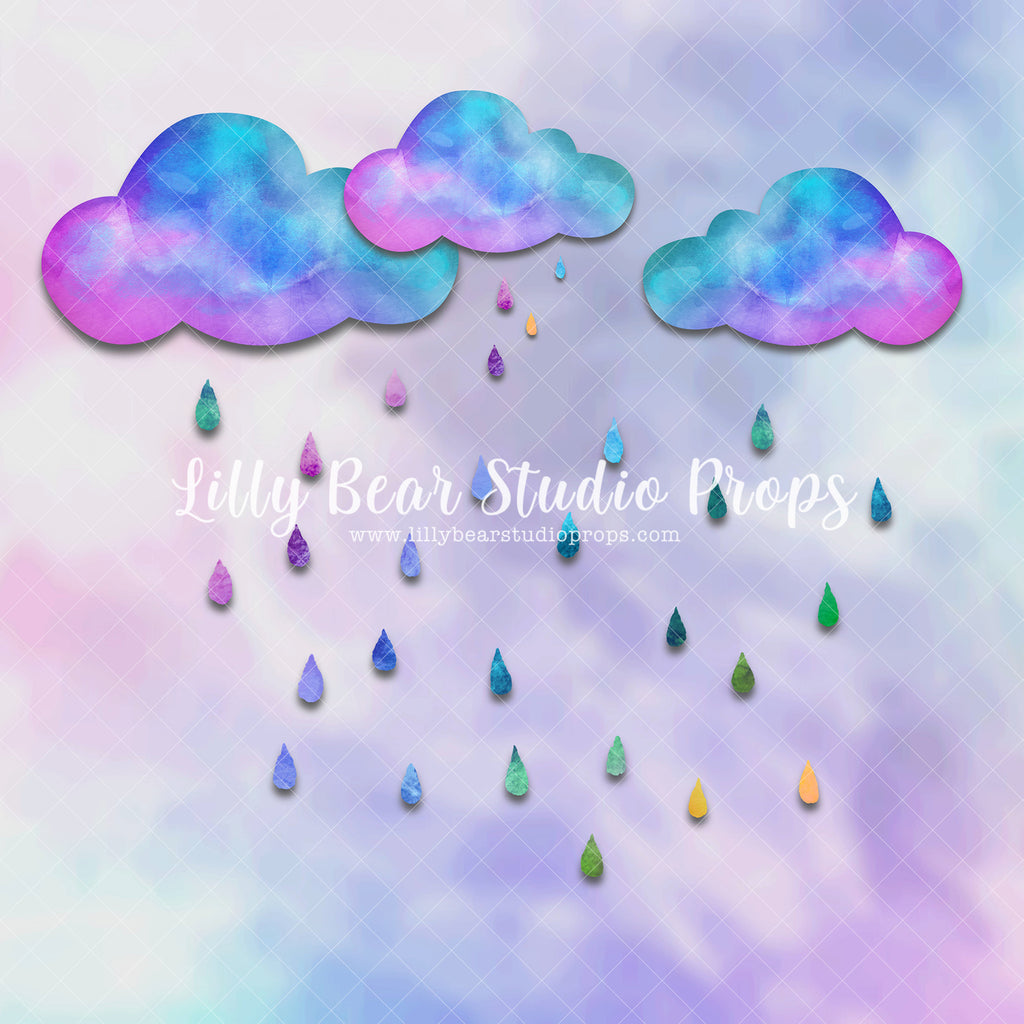 Watercolor Raindrops - Lilly Bear Studio Props, agate, blue raindrops, clouds, colourful clouds, colourful rainbow, colourful raindrops, colours of the rainbow, Fabric, FABRICS, floating clouds, glitter, glitter gold, gold, gold glitter, gold rainbow, over the rainbow, painted rainbow, pastel, pastel blue, pastel green, pastel pink, pastel rainbow, pastel wall, pastel yellow, purple raindrops, rain clouds, rainbow clouds, rainbow rain, rainbow sky, rainbow wall, rainbow watercolour, raindrops