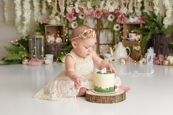 Tea Party by Sweet Memories Photos By Carolyn sold by Lilly Bear Studio Props, birthday - bunny - cake smash - easter