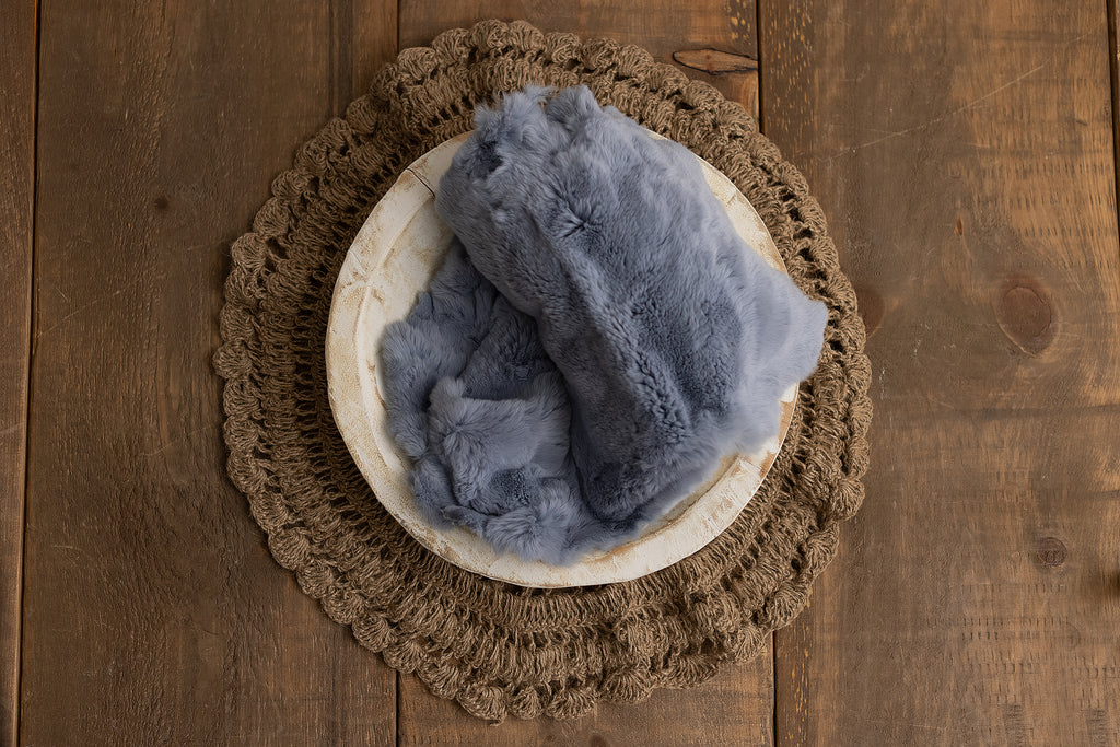 Stone Blue Rabbit Fur - Lilly Bear Studio Props, fur, layers, props, Rabbit Fur, sheepskin, stuffer