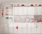 Frosty White Kitchen - Lilly Bear Studio Props, christmas, Cozy, Decorated, Festive, Giving, Holiday, Holy, Hopeful, Joyful, Merry, Peaceful, Peacful, Red & Green, Seasonal, Winter, Xmas, Yuletide