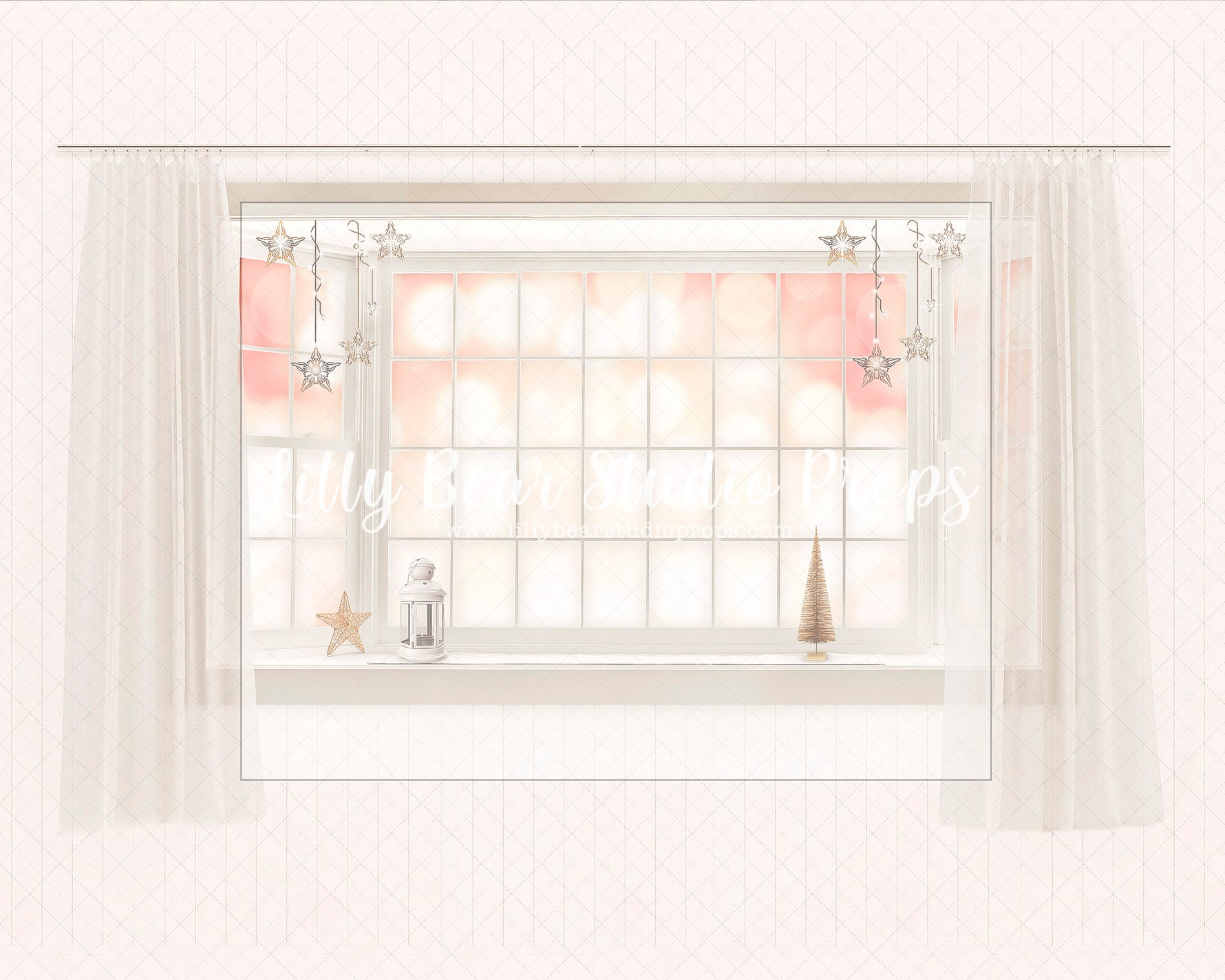 Snowy Side Window - Lilly Bear Studio Props, christmas, Cozy, Decorated, Festive, Giving, Holiday, Holy, Hopeful, Joyful, Merry, Peaceful, Peacful, Red & Green, Seasonal, Winter, Xmas, Yuletide