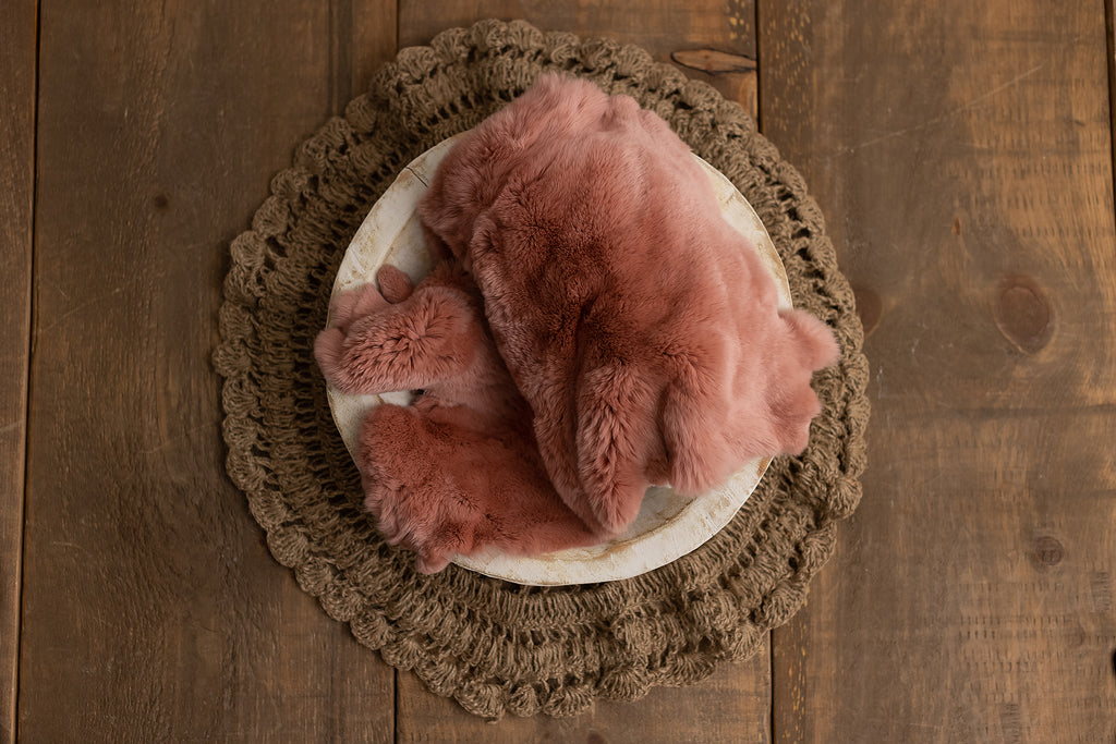 Rose Pink Rabbit Fur - Lilly Bear Studio Props, fur, layers, props, Rabbit Fur, sheepskin, stuffer