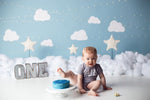 Stars In The Clouds by EllaBean sold by Lilly Bear Studio Props, blue sky - clouds - FABRICS - stars
