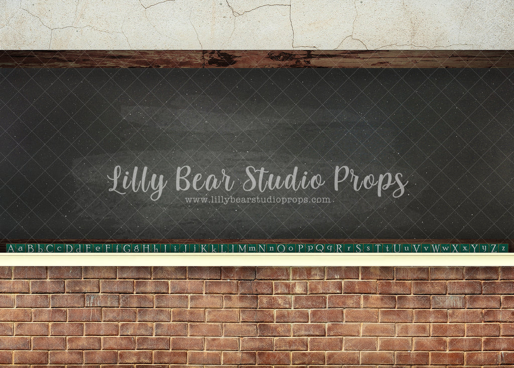 ABC Chalkboard Black - Lilly Bear Studio Props, alphabet, back to school, chalk, chalk board, classroom, Fabric, FABRICS, school, school brick, school photos, teacher, teacher's pet, Wrinkle Free Fabric