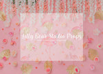 Flamingo Pretty - Lilly Bear Studio Props, Fabric, FABRICS, flamingo, gold palm leaves, hawaii, hawaiian, palm leaves, pink tropical, tropical