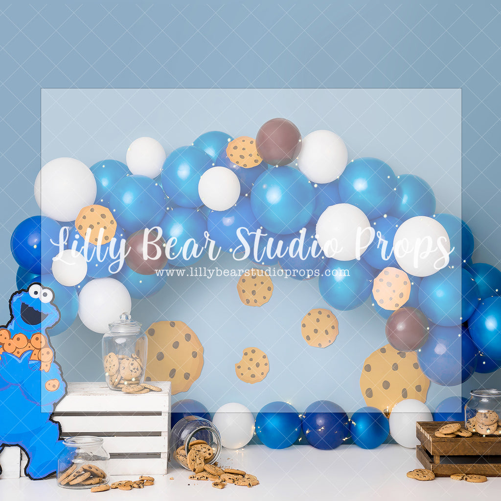 Yummy Cookies - Lilly Bear Studio Props, blue balloon, blue balloon garland, blue balloon wall, blue balloons, chocolate chip cookies, cookie, cookie jar, cookie monster, cookie monter, cookies, Fabric, FABRICS, seasme street
