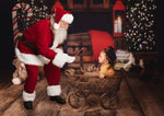 Cozy Santa Window - Lilly Bear Studio Props, arctic pines, christmas, christmas village, evergreen trees, evergreens, Fabric, holiday, holiday christmas, lanterns, pine trees, red lanterns, santa, santa mail, santa presents, santa shop, santa sled, santa window, silver winter, snow, snowflakes, snowy forest, snowy pine, snowy pine trees, snowy trees, village, white christmas, white holiday, white winter, winter, winter christmas, winter diamond, Wrinkle Free Fabric