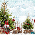 Winter Gnomes - Lilly Bear Studio Props, camper, candles, christmas, christmas kitchen, christmas snow, christmas window, Fabric, FABRICS, kitchen, red curtains, tree farm, winter, wreath