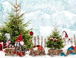 Winter Gnomes - Lilly Bear Studio Props, camper, candles, christmas, christmas kitchen, christmas snow, christmas window, Fabric, FABRICS, kitchen, red curtains, tree farm, winter, wreath