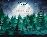 A Forest Eve by Lilly Bear Studio Props sold by Lilly Bear Studio Props, dark forest - fabric - forest - green forest
