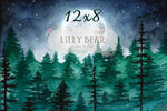 A Forest Eve by Lilly Bear Studio Props sold by Lilly Bear Studio Props, dark forest - fabric - forest - green forest