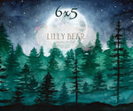 A Forest Eve by Lilly Bear Studio Props sold by Lilly Bear Studio Props, dark forest - fabric - forest - green forest