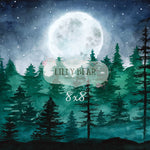 A Forest Eve by Lilly Bear Studio Props sold by Lilly Bear Studio Props, dark forest - fabric - forest - green forest