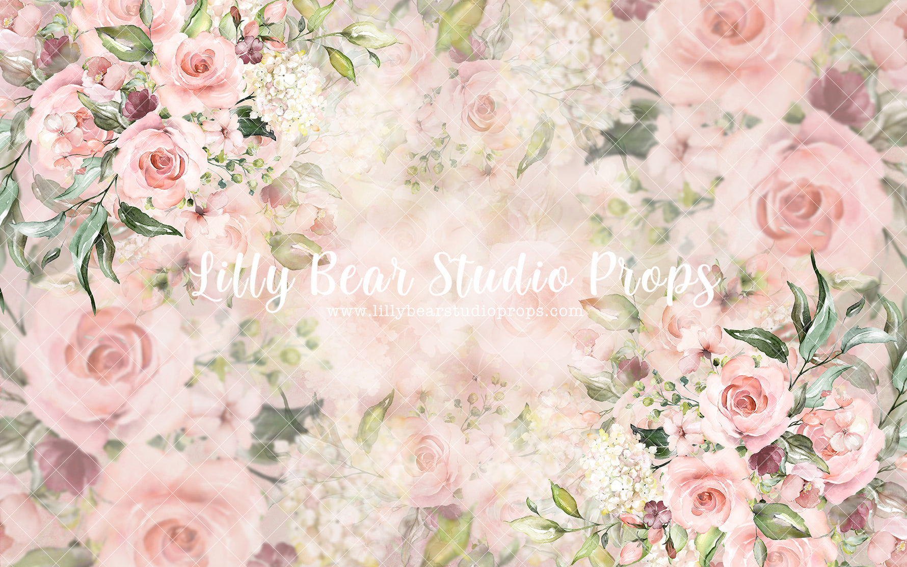 Adelaide Rose - Lilly Bear Studio Props, Fabric, fine art, floral, girls, hand painted, Wrinkle Free Fabric