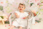 Adeline - Lilly Bear Studio Props, Fabric, fine art, floral, girls, hand painted, Wrinkle Free Fabric