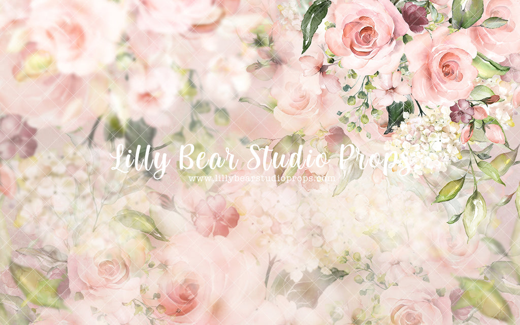 Adeline - Lilly Bear Studio Props, Fabric, fine art, floral, girls, hand painted, Wrinkle Free Fabric