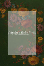 Aged Green Floral - Lilly Bear Studio Props, fine art, floral, girls, hand painted
