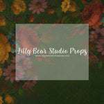 Aged Green Floral - Lilly Bear Studio Props, fine art, floral, girls, hand painted