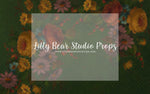 Aged Green Floral - Lilly Bear Studio Props, fine art, floral, girls, hand painted