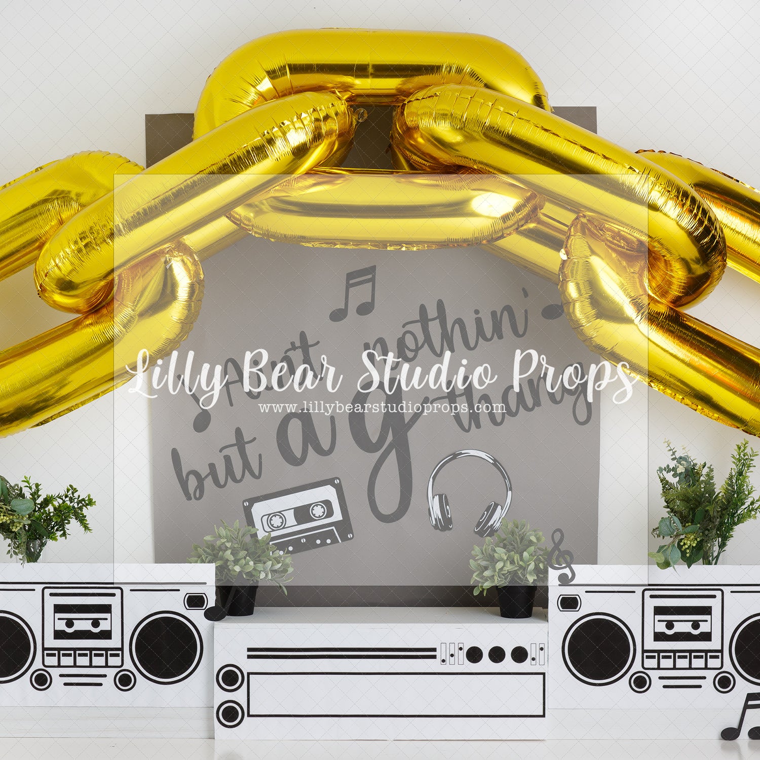Ain't Nothin' But A G Thang - Lilly Bear Studio Props, chain, gold, gold chain, music, music notes, stereo