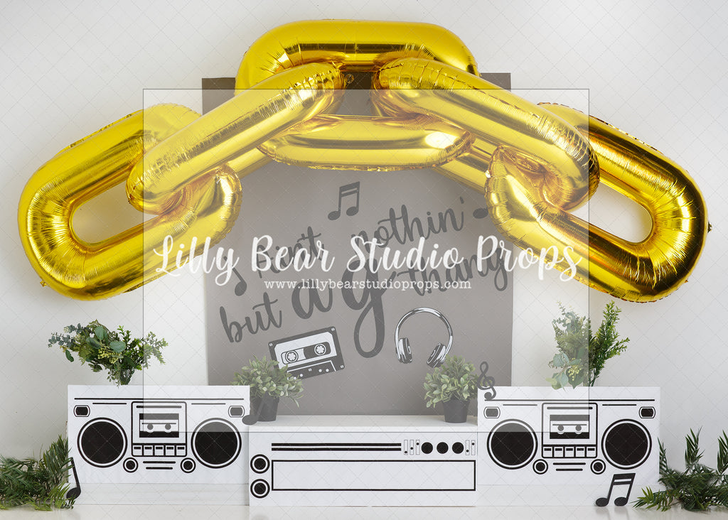 Ain't Nothin' But A G Thang - Lilly Bear Studio Props, chain, gold, gold chain, music, music notes, stereo