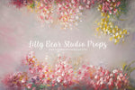 Albury - Lilly Bear Studio Props, FABRICS, floral, floral garden, floral sweep, flowers, garden flowers, hand painted, hand painted floral, painted, pink, pink flowers, sweep, textured, yellow flowers