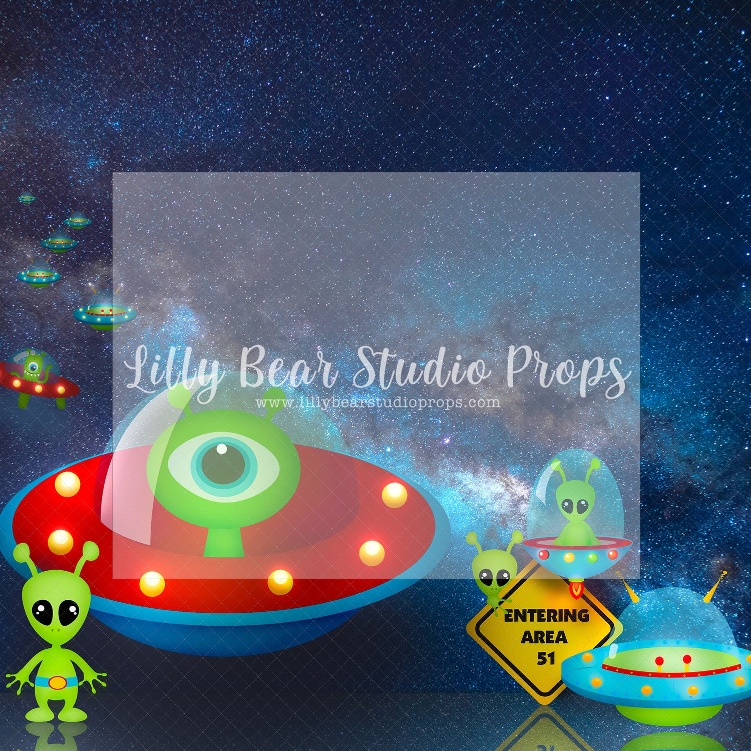 Alien Invasion - Lilly Bear Studio Props, beach water wave, Fabric, FABRICS