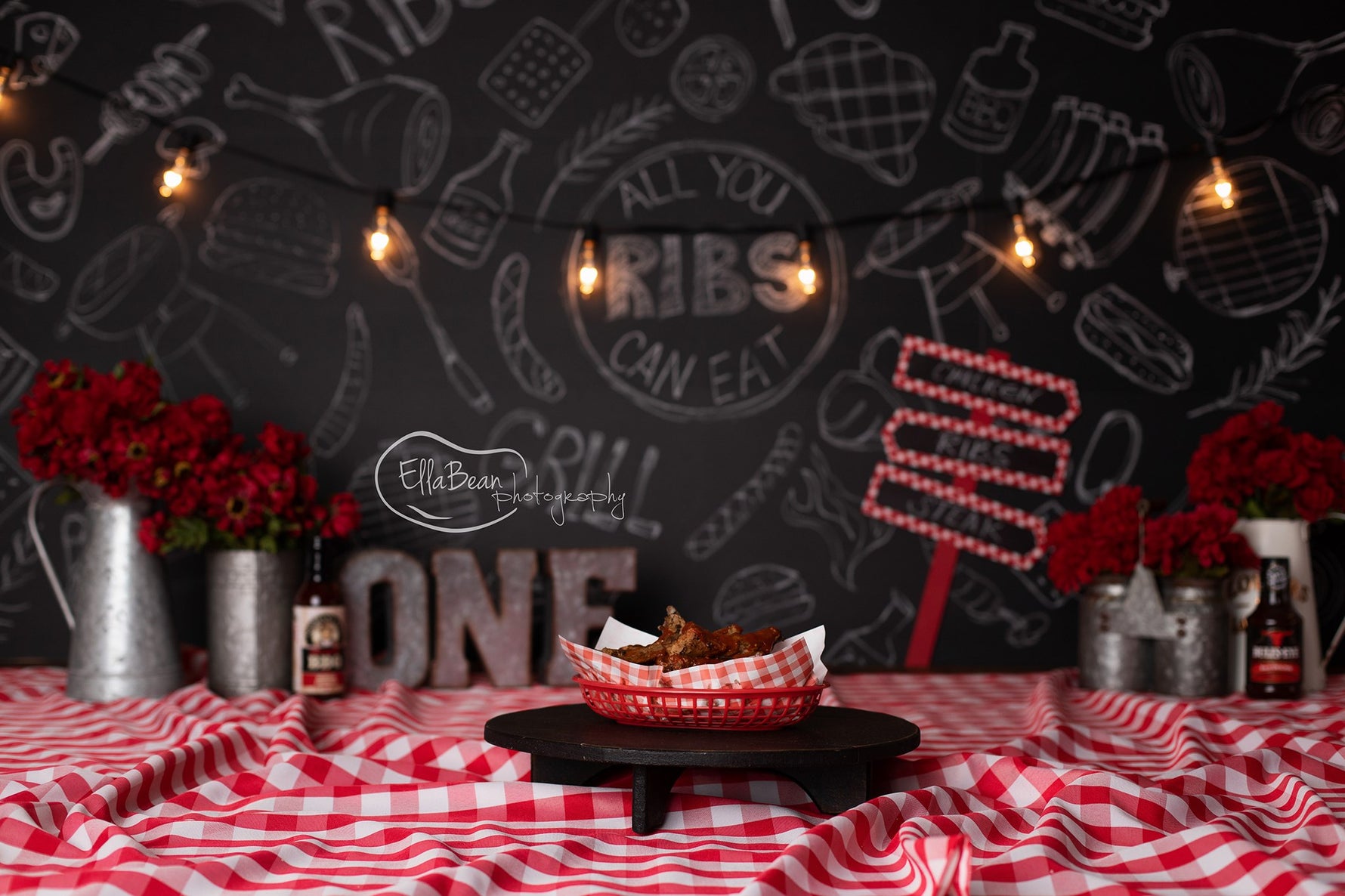 All You Can Eat by EllaBean sold by Lilly Bear Studio Props, bbq - birch wood - Fabric - FABRICS - food - grill - meat