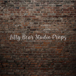 Alleyway Brick Wall by Lilly Bear Studio Props sold by Lilly Bear Studio Props, backdrop - brick - dark brick - fabric