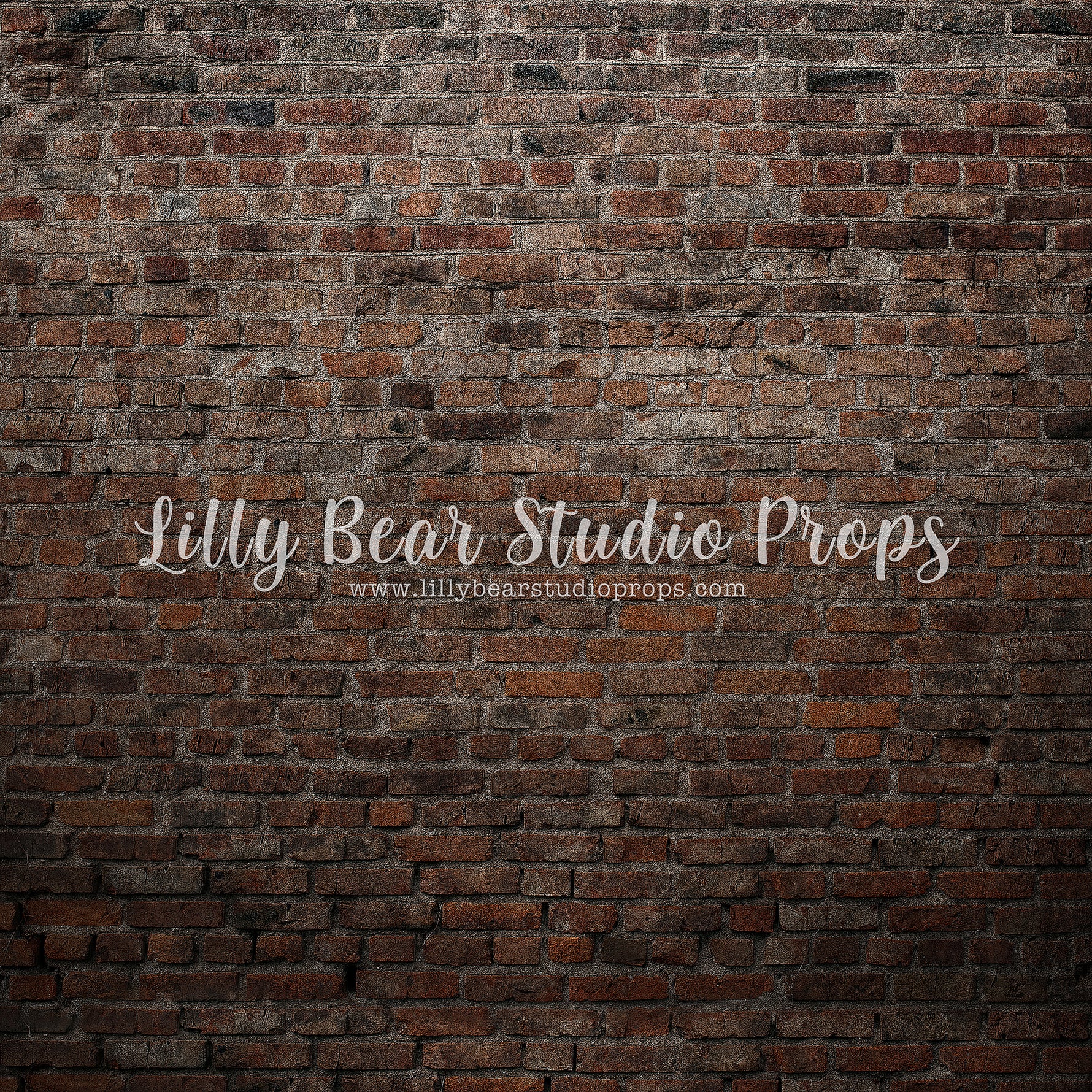 Alleyway Brick Wall by Lilly Bear Studio Props sold by Lilly Bear Studio Props, backdrop - brick - dark brick - fabric