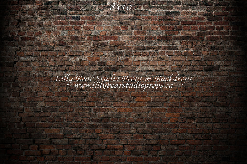 Alleyway Brick Wall by Lilly Bear Studio Props sold by Lilly Bear Studio Props, backdrop - brick - dark brick - fabric