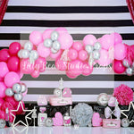 All that Sparkles - Lilly Bear Studio Props, barbie, barbie balloons, barbie doll, black and white stripes, bows, diamonds, Disney princess, Fabric, hearts, lipsticks, little princess, pink, pink and silver, pretty little princess, pretty princess, princess, princess cake smash, princess castle, princess party, princesses, Wrinkle Free Fabric