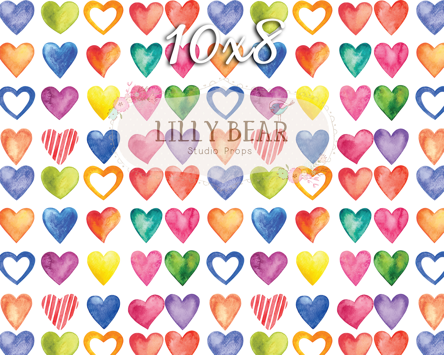 Amora Hearts by Lilly Bear Studio Props sold by Lilly Bear Studio Props, colour - colourful hearts - Fabric - girls - h