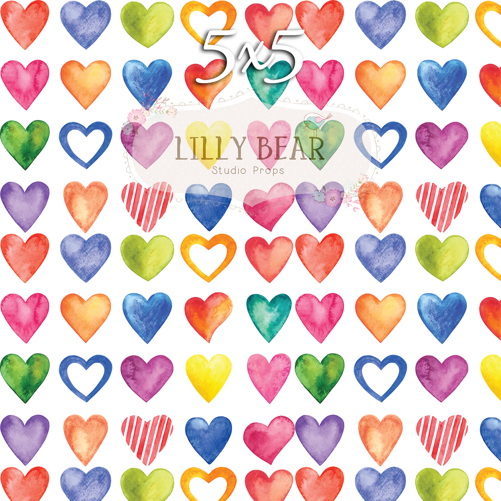 Amora Hearts by Lilly Bear Studio Props sold by Lilly Bear Studio Props, colour - colourful hearts - Fabric - girls - h